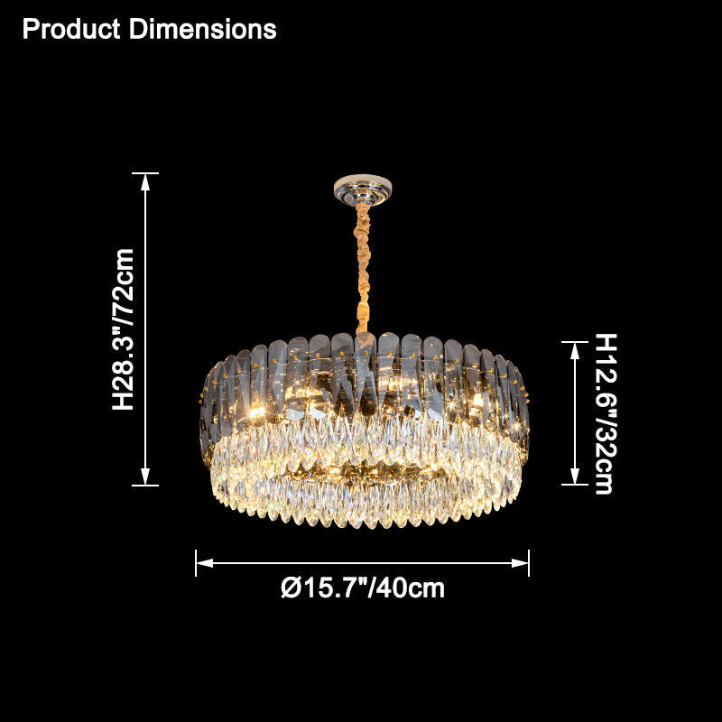 WOMO Lustre Rond Cristal Fumé/Ambre-WM2542