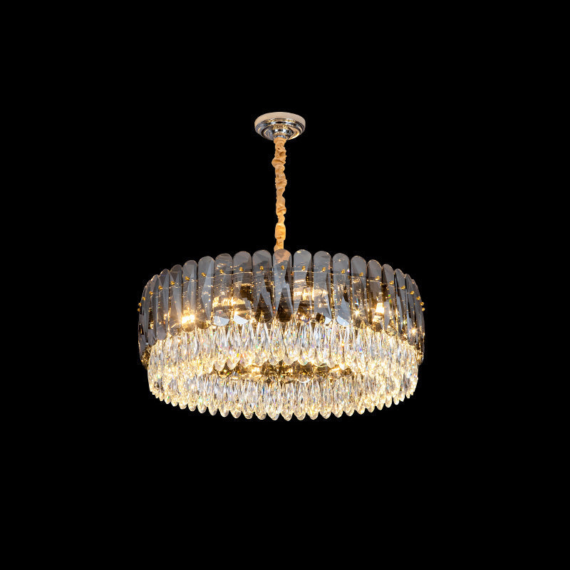 WOMO Lustre Rond Cristal Fumé/Ambre-WM2542