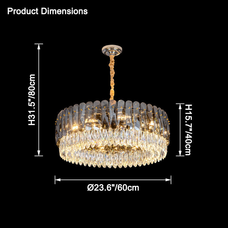 WOMO Lustre Rond Cristal Fumé/Ambre-WM2542