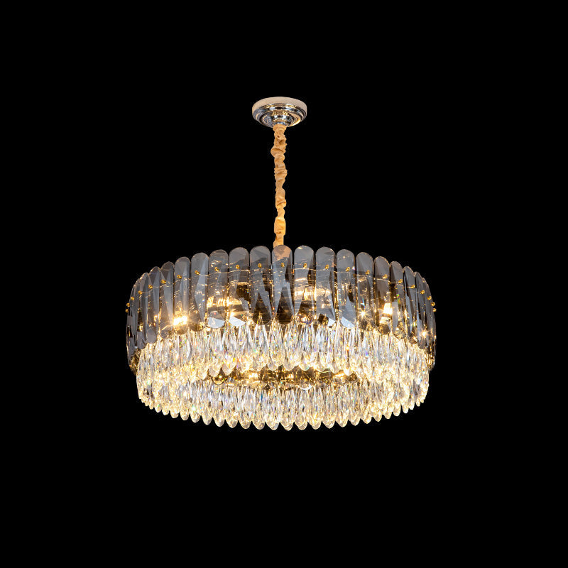 WOMO Lustre Rond Cristal Fumé/Ambre-WM2542