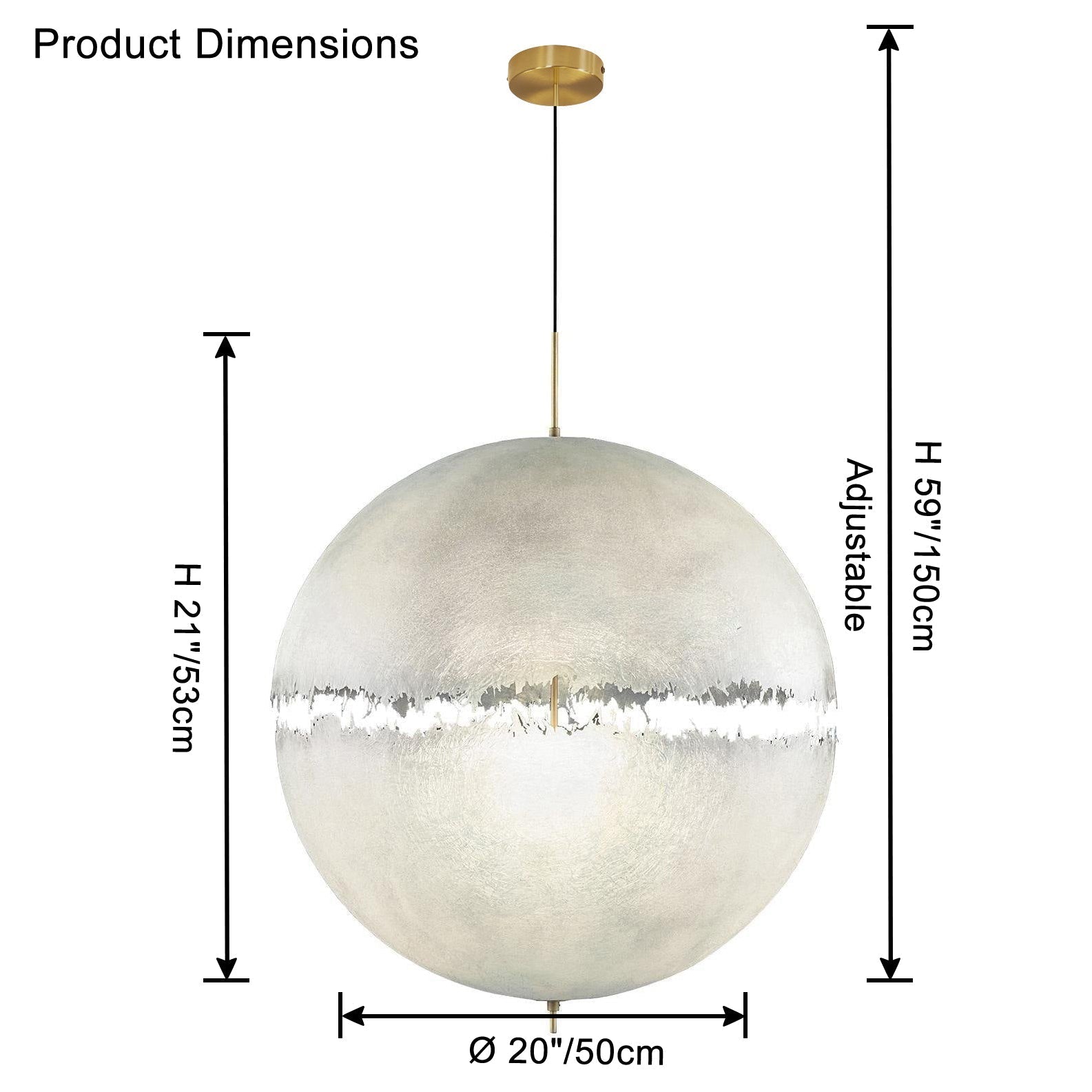 Suspension Globe en fibre de verre WOMO-WM2577