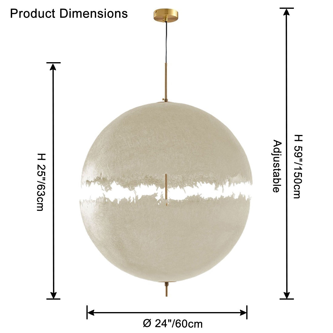 Suspension Globe en fibre de verre WOMO-WM2577