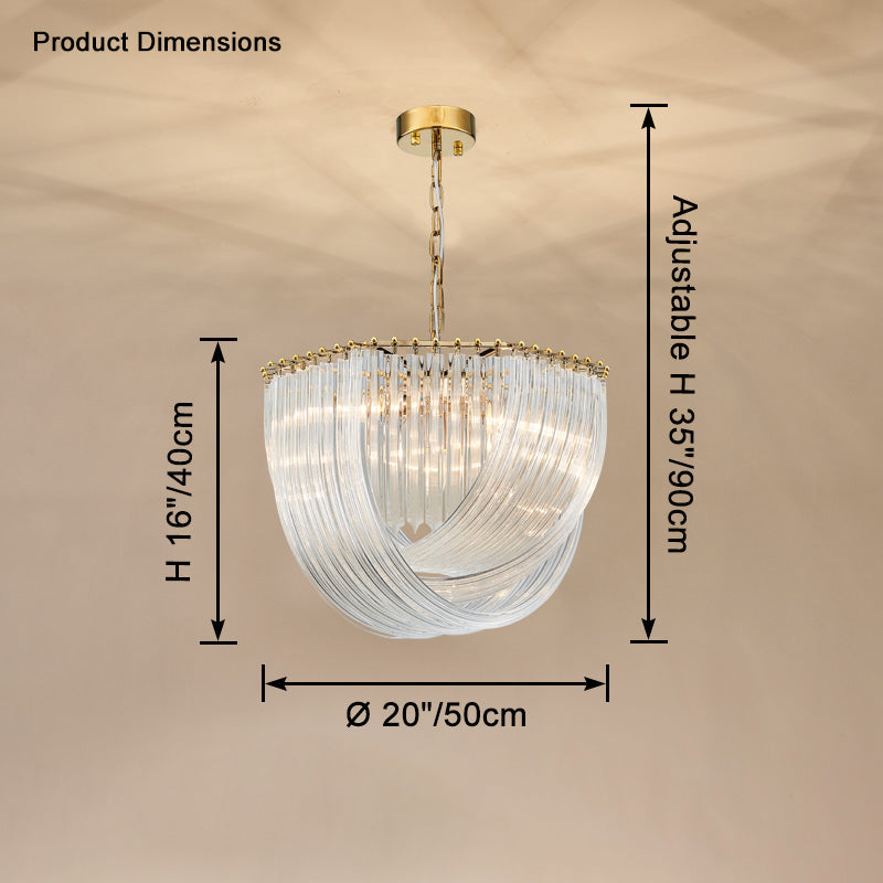 Lustre en verre à ruban WOMO-WM2590
