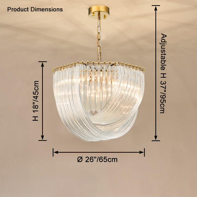Lustre en verre à ruban WOMO-WM2590