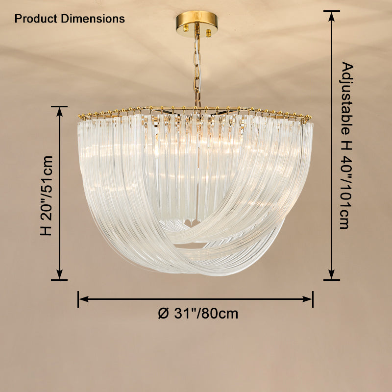 Lustre en verre à ruban WOMO-WM2590