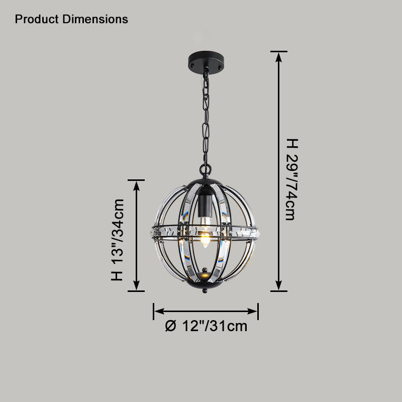 Lustre WOMO Cage Crystal Orb-WM2595