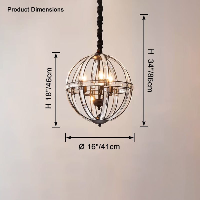 Lustre WOMO Cage Crystal Orb-WM2595