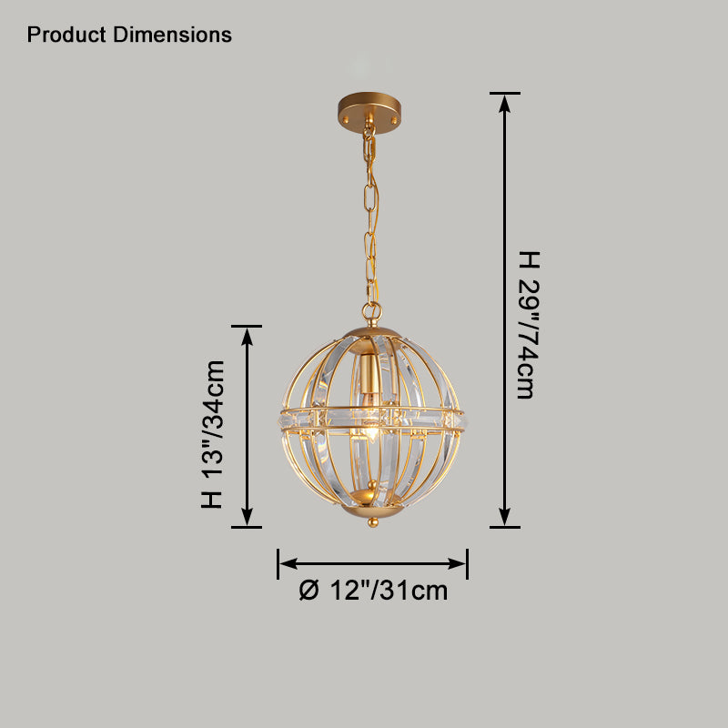 Lustre WOMO Cage Crystal Orb-WM2595