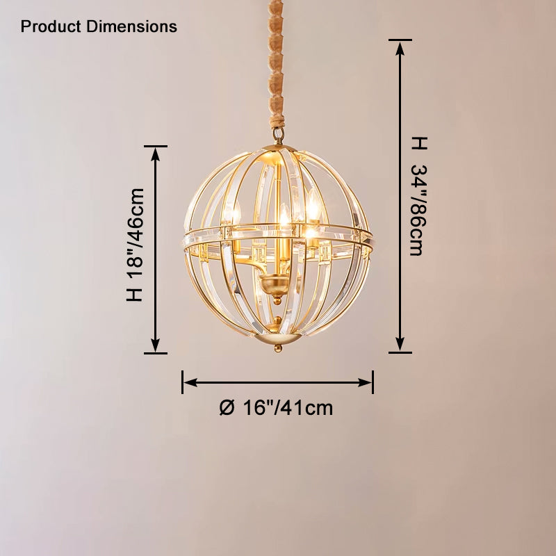 Lustre WOMO Cage Crystal Orb-WM2595