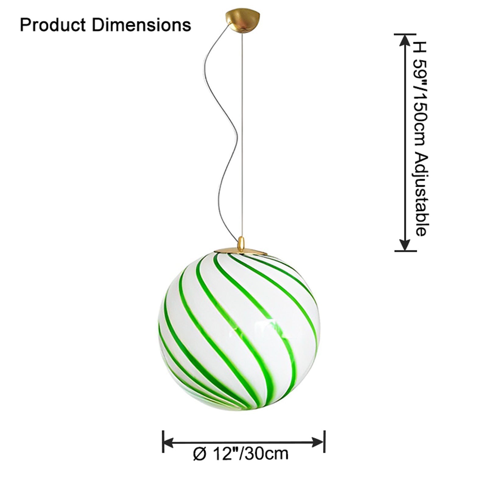 Suspension WOMO Swirl Glass Globe-WM2613