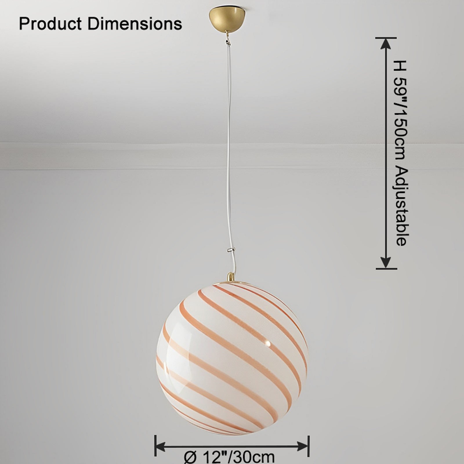 Suspension WOMO Swirl Glass Globe-WM2613