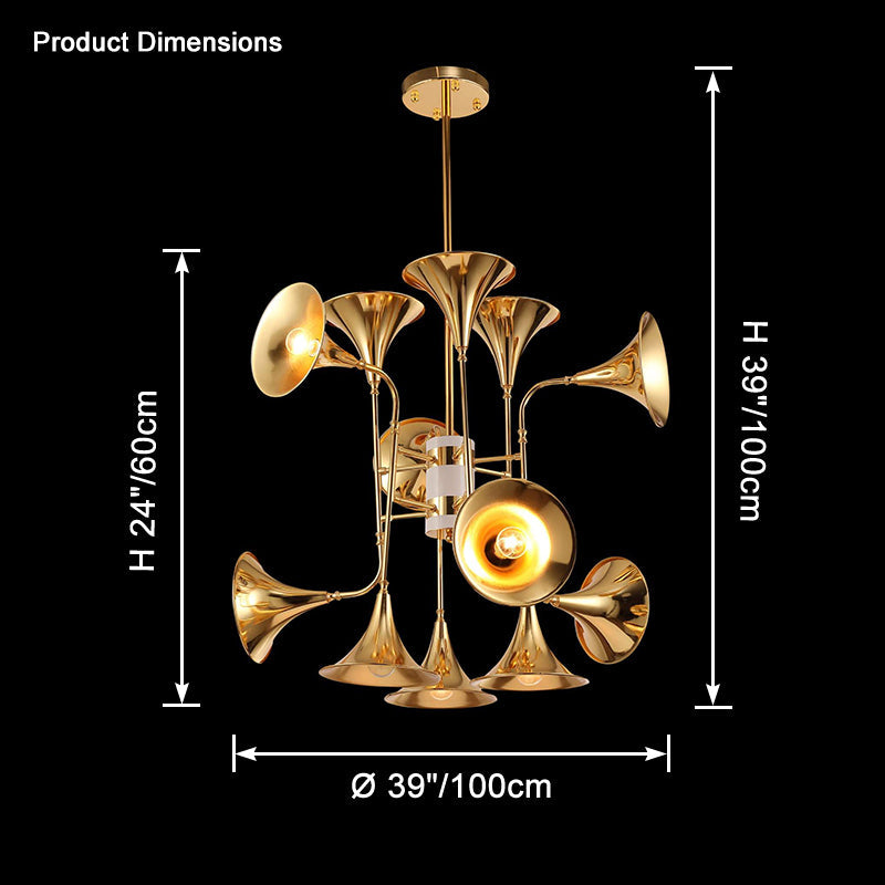 WOMO Gold Flower Chandelier Art Deco-WM2614