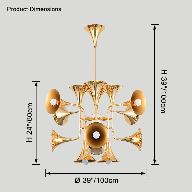 WOMO Gold Flower Chandelier Art Deco-WM2614