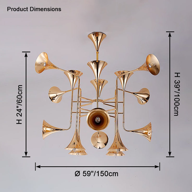 WOMO Gold Flower Chandelier Art Deco-WM2614