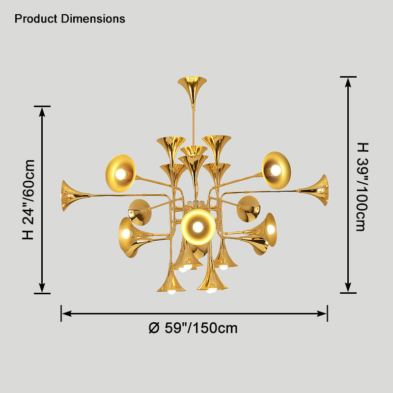 WOMO Gold Flower Chandelier Art Deco-WM2614