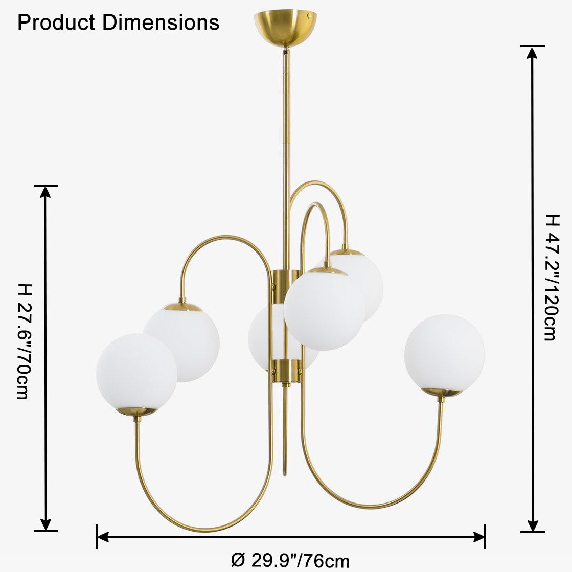 WOMO Lustre Branche Boule Verre-WM2625