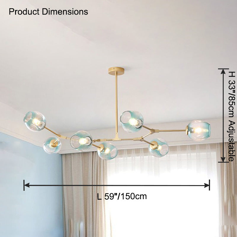 Lustre en verre coloré WOMO Branch-WM2655
