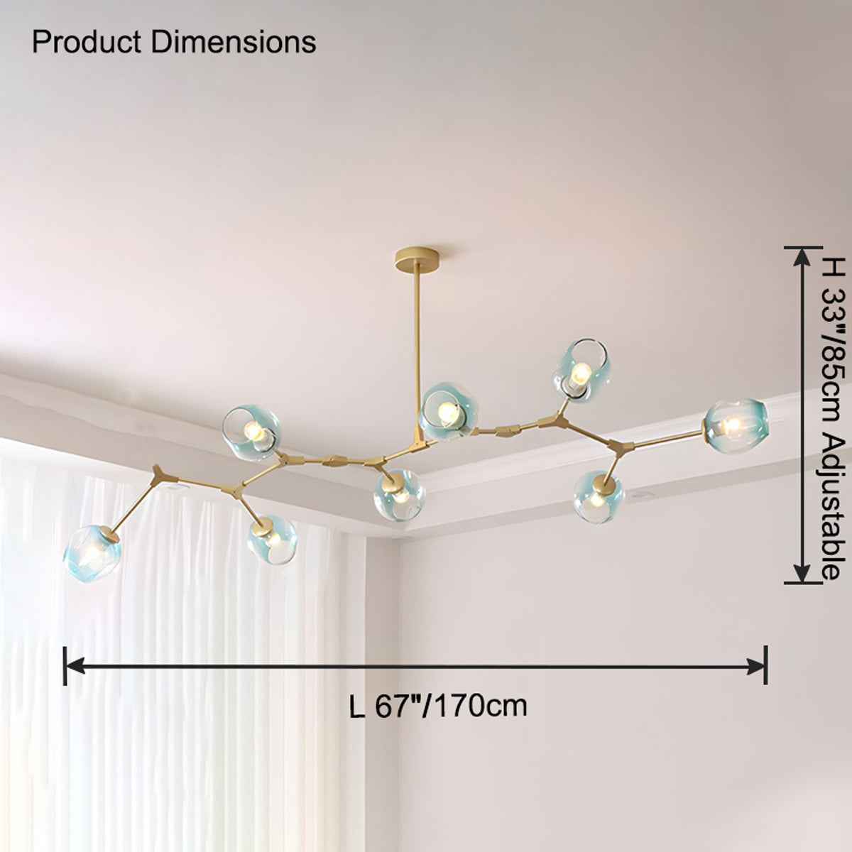 Lustre en verre coloré WOMO Branch-WM2655