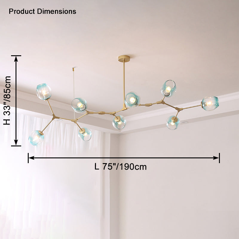 Lustre en verre coloré WOMO Branch-WM2655