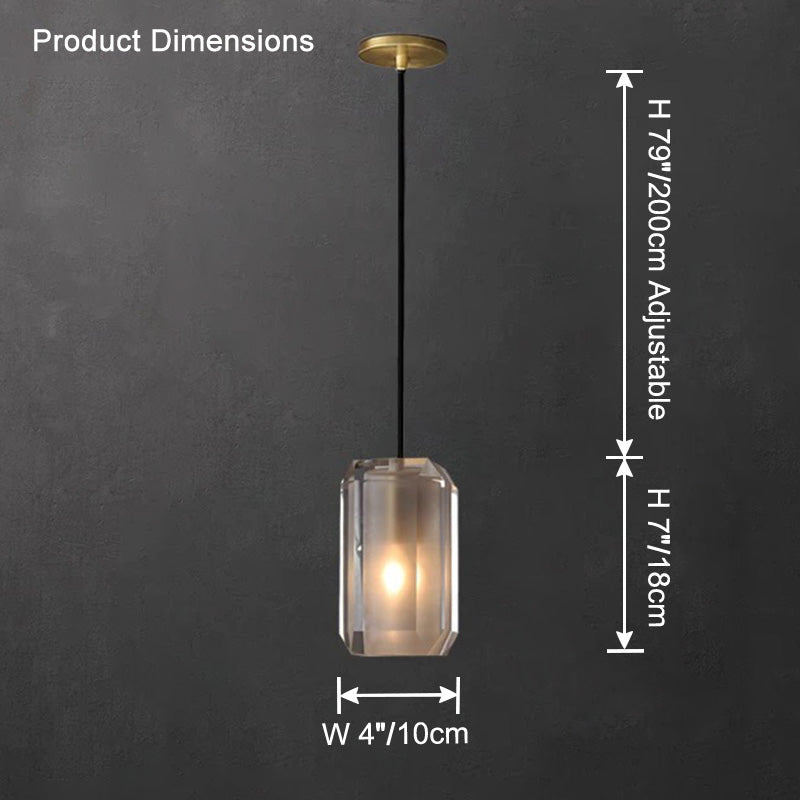Suspension rectangulaire en cristal WOMO-WM2682