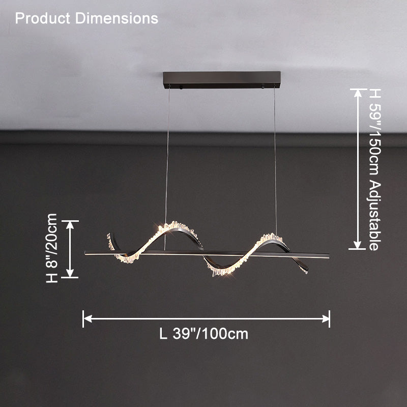 Lustre linéaire en cristal WOMO Swirl-WM2713