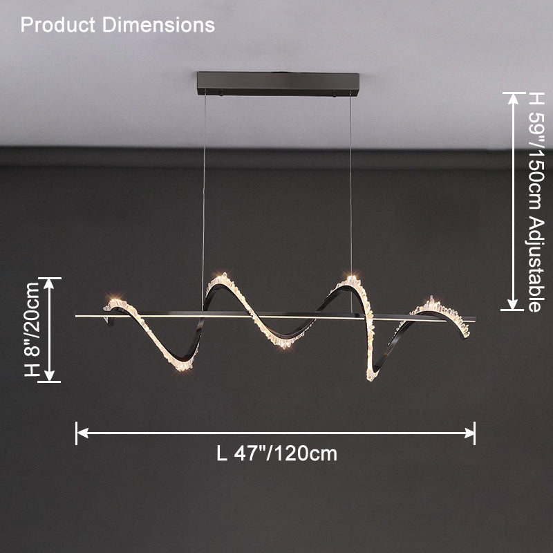 Lustre linéaire en cristal WOMO Swirl-WM2713