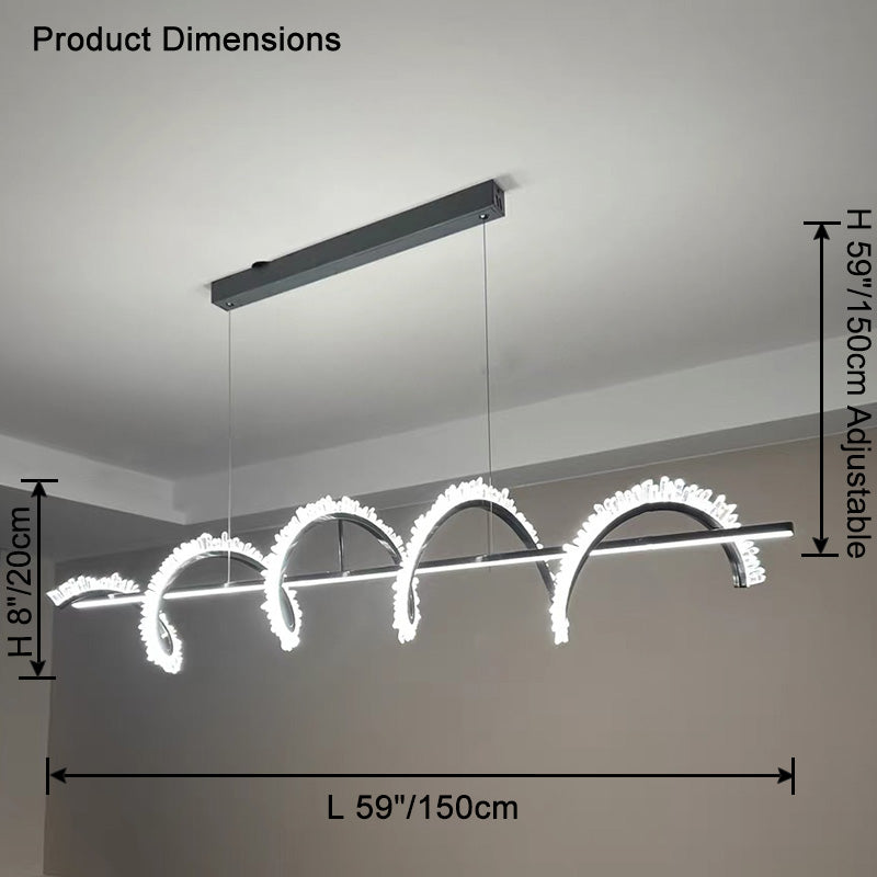 Lustre linéaire en cristal WOMO Swirl-WM2713