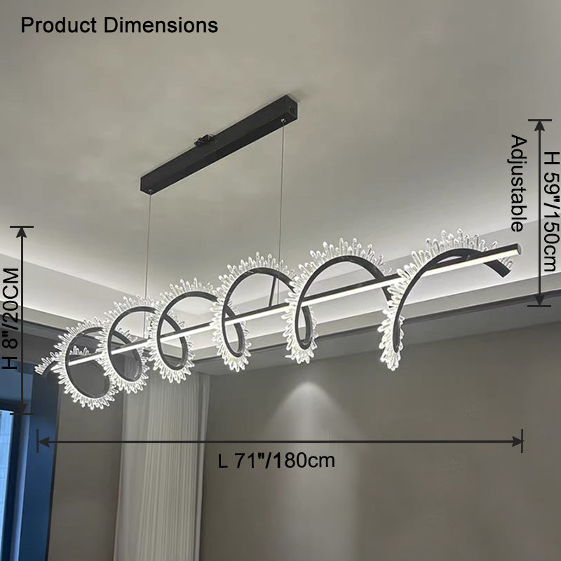 Lustre linéaire en cristal WOMO Swirl-WM2713