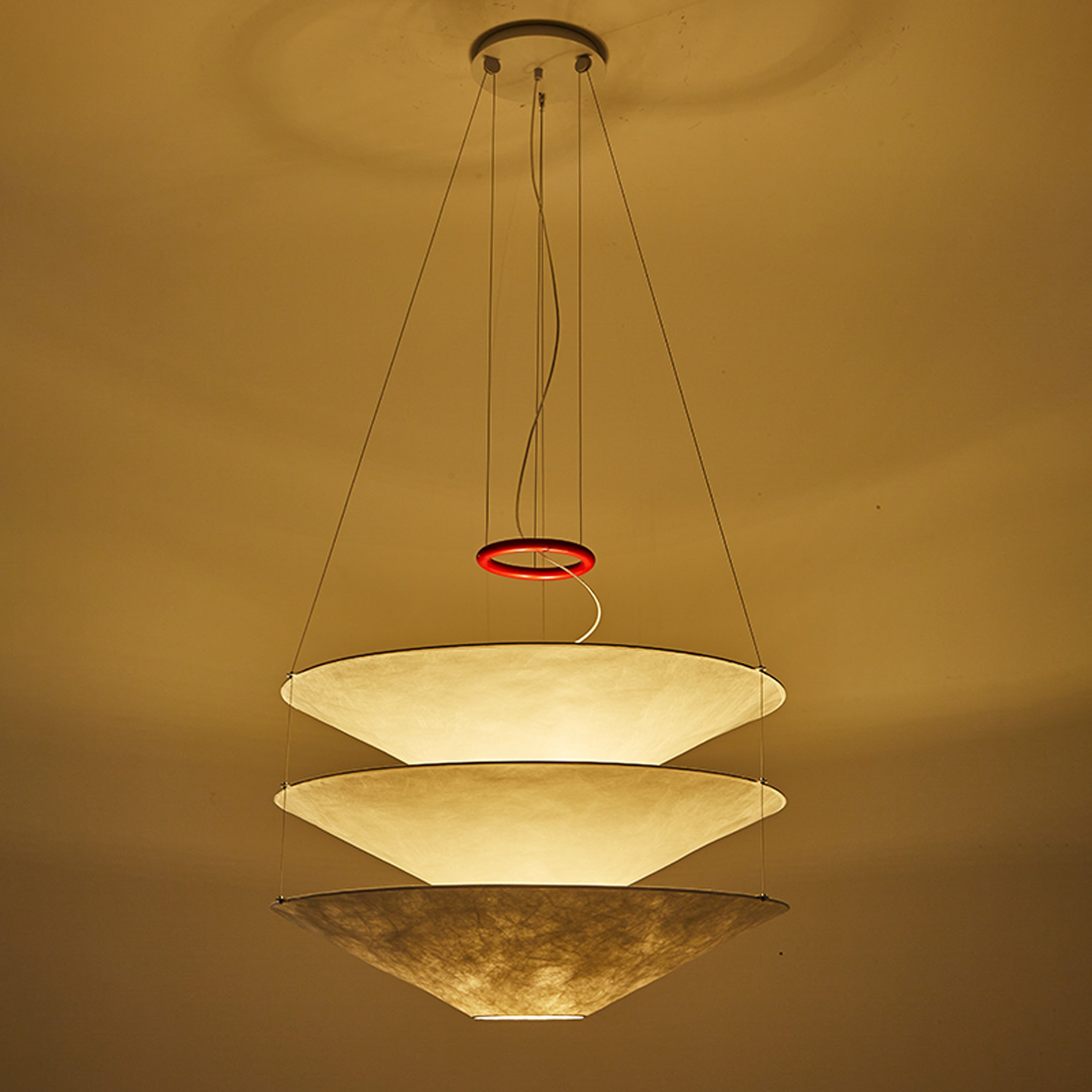 WOMO-WM2775 Tiered Cone Rice Paper Pendant Light