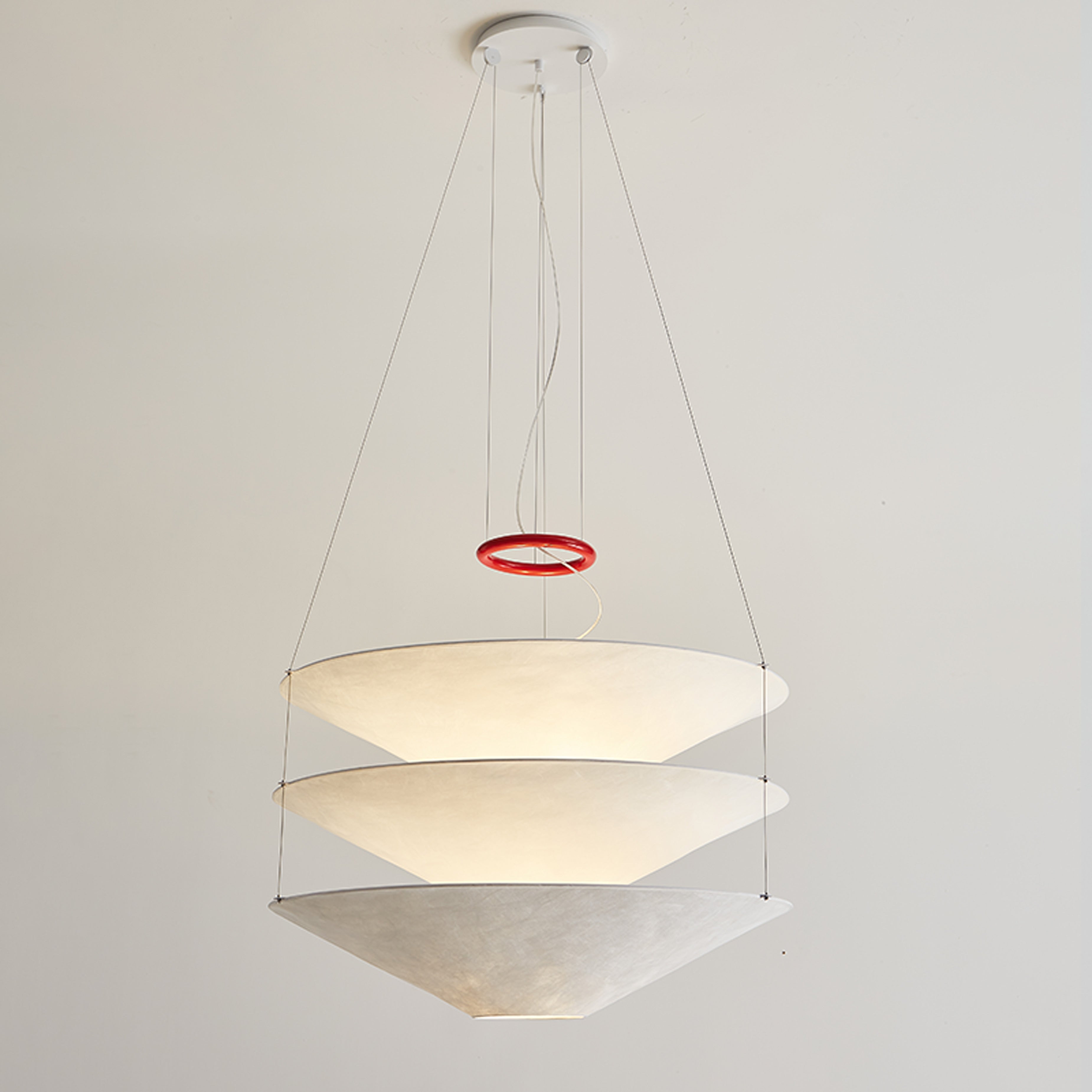 WOMO-WM2775 Tiered Cone Rice Paper Pendant Light