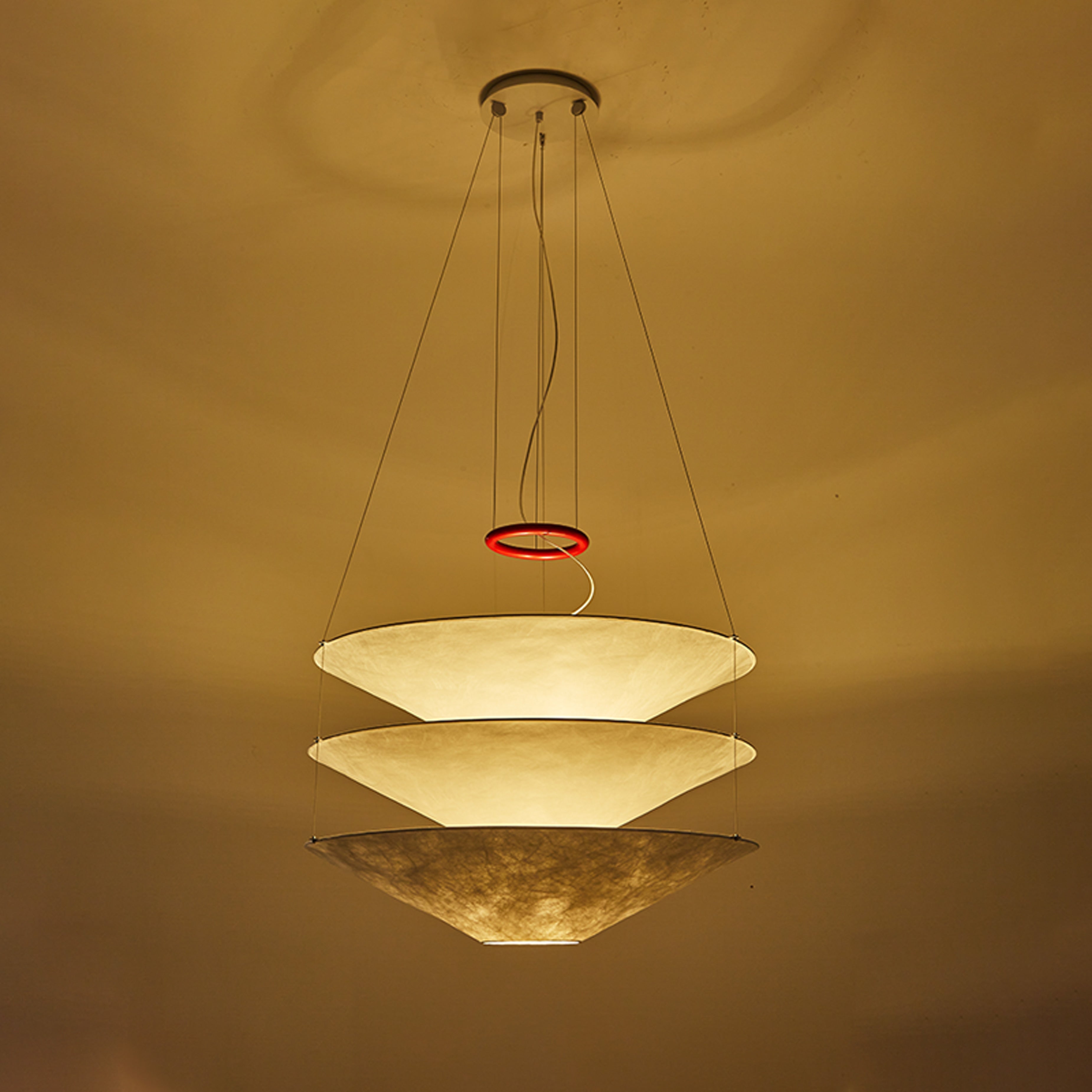 WOMO-WM2775 Tiered Cone Rice Paper Pendant Light