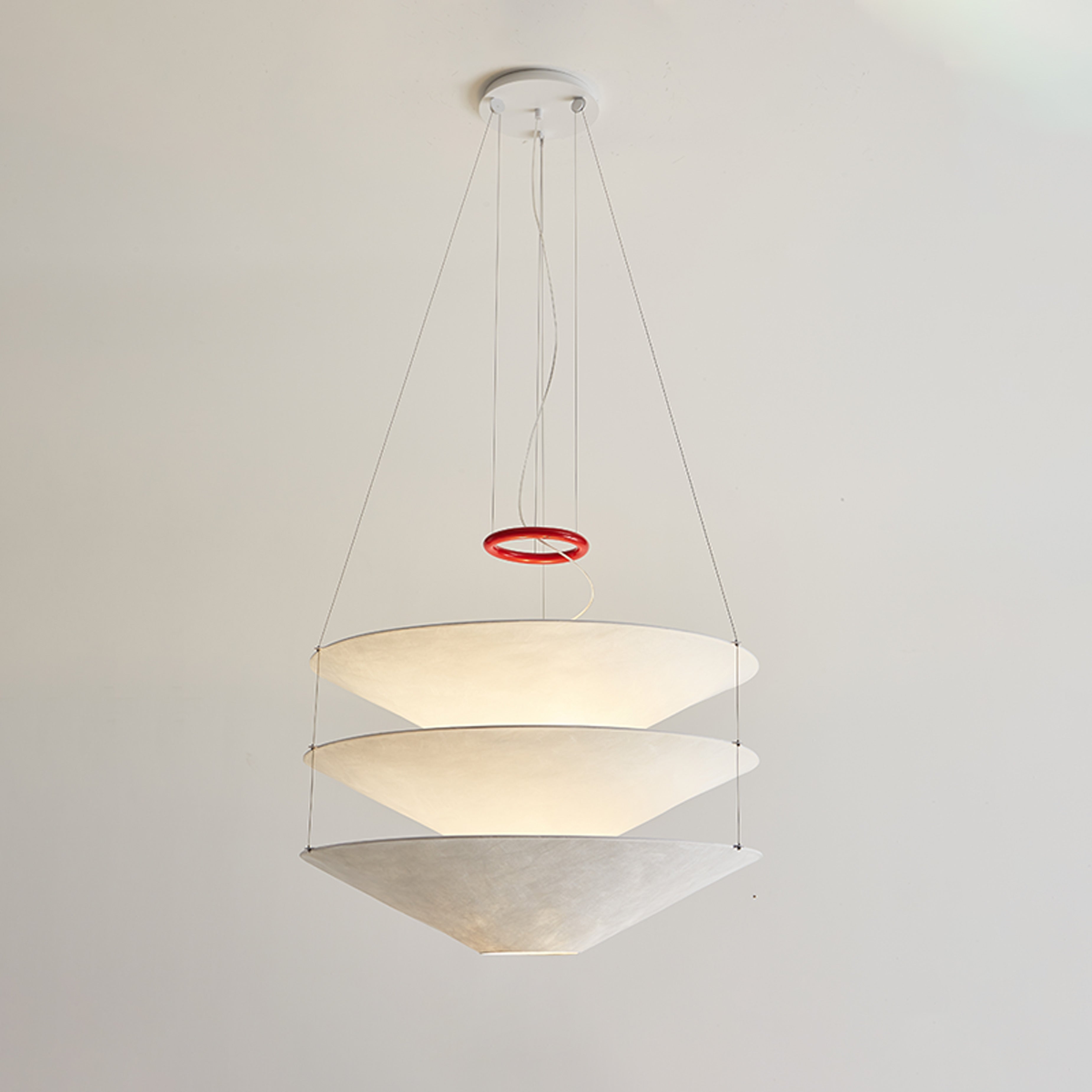 WOMO-WM2775 Tiered Cone Rice Paper Pendant Light