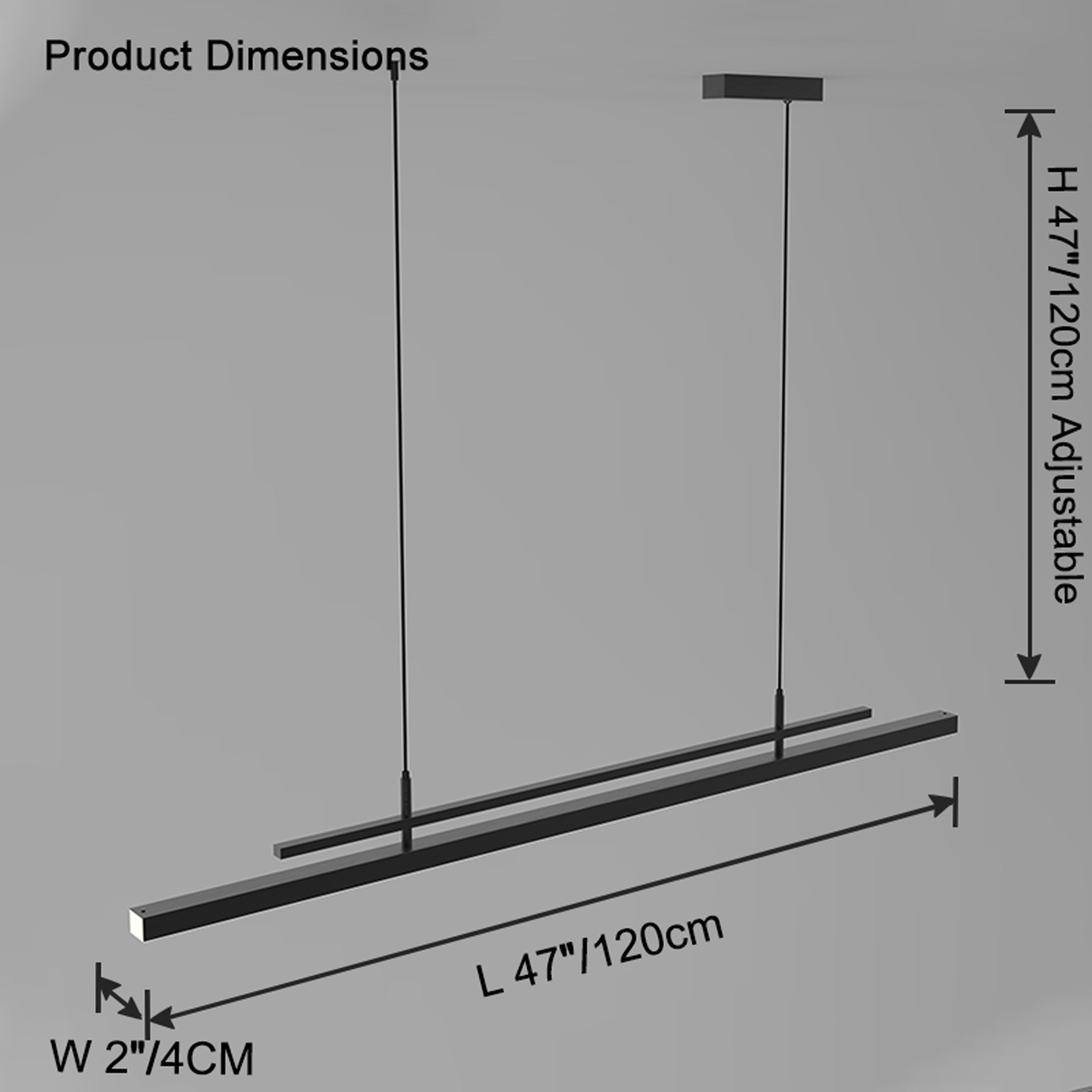Lustre linéaire en métal WOMO -WM2780