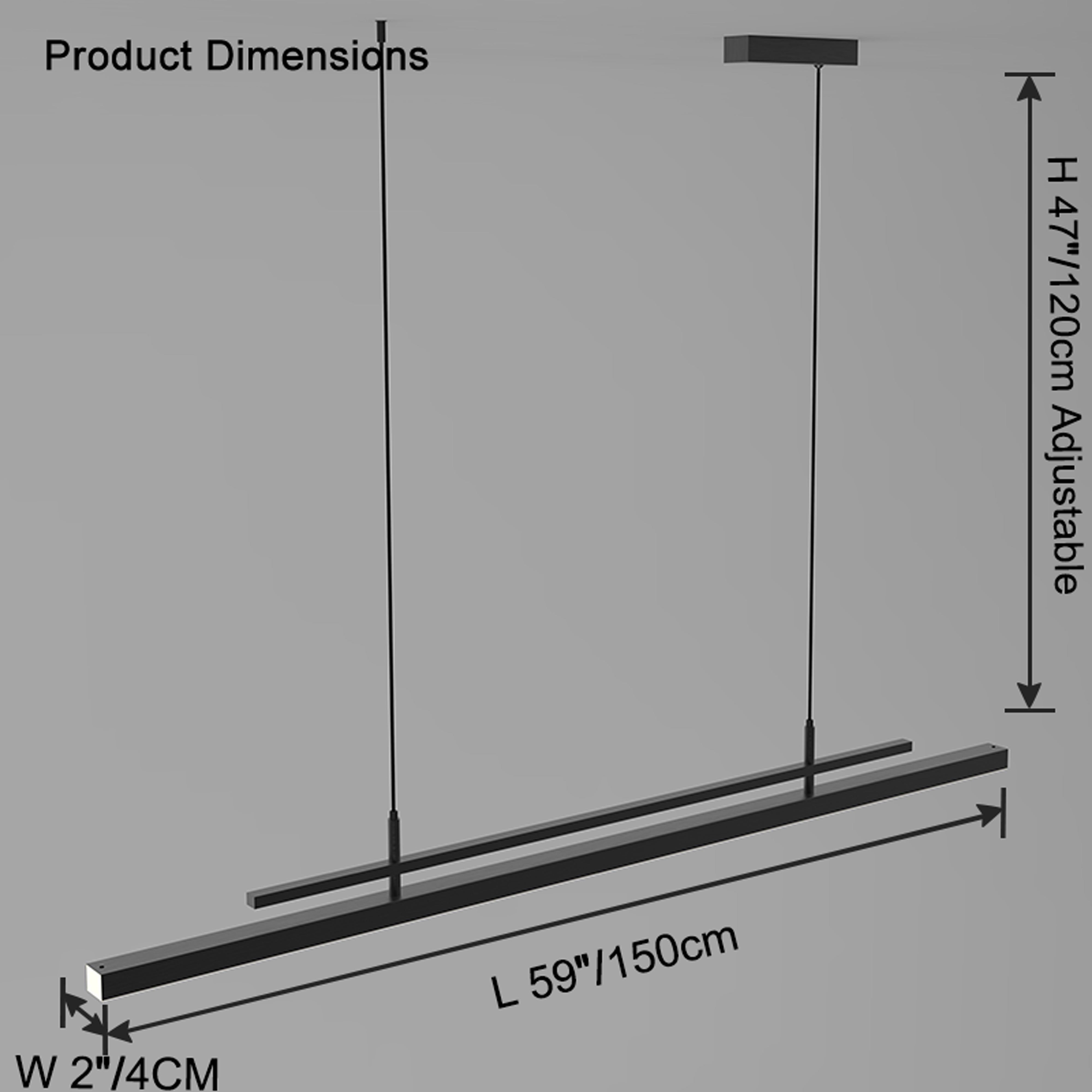 Lustre linéaire en métal WOMO -WM2780