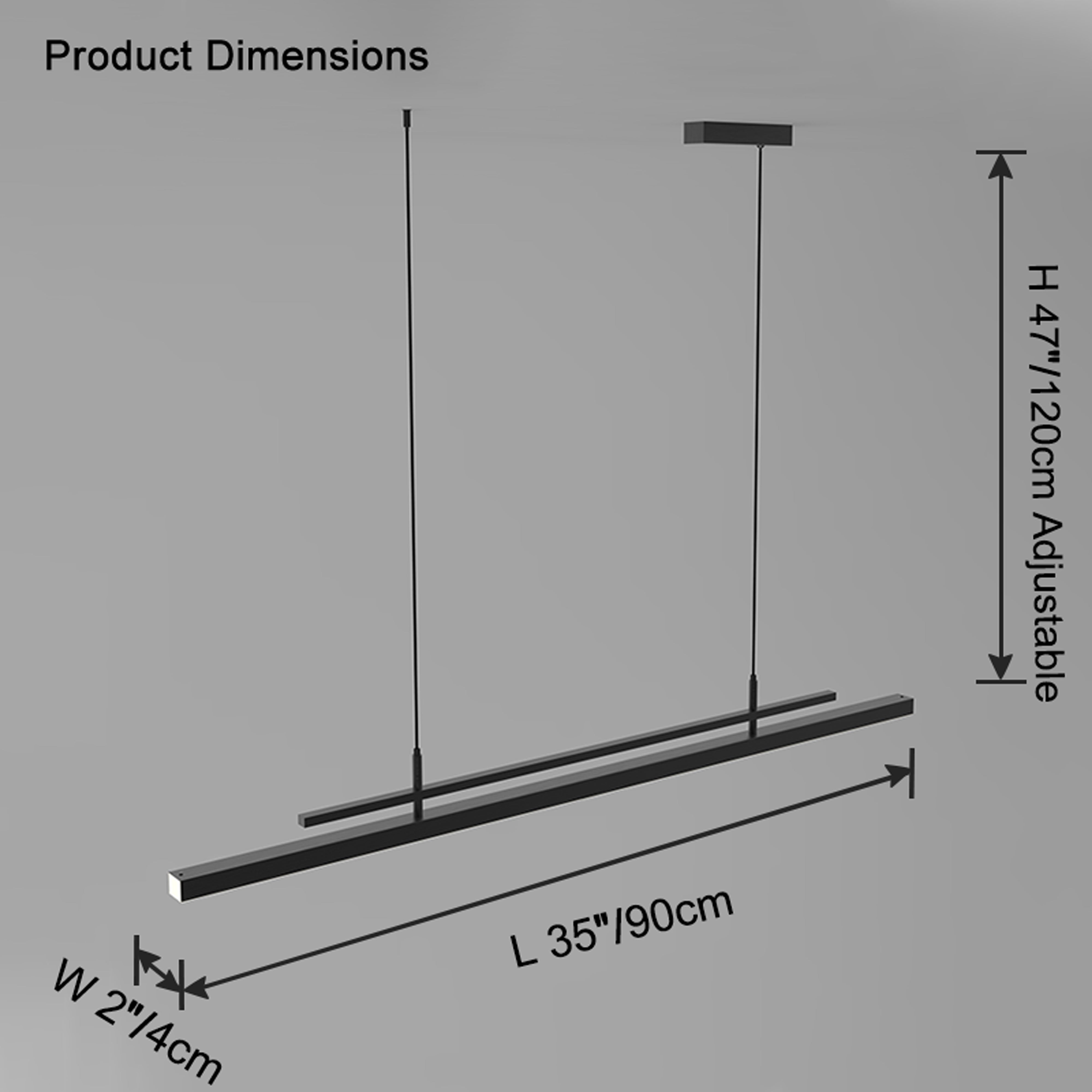 Lustre linéaire en métal WOMO -WM2780