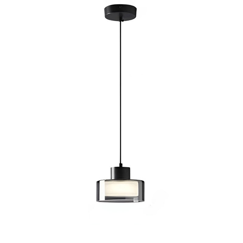 Suspension à tambour en verre noir WOMO-WM2787