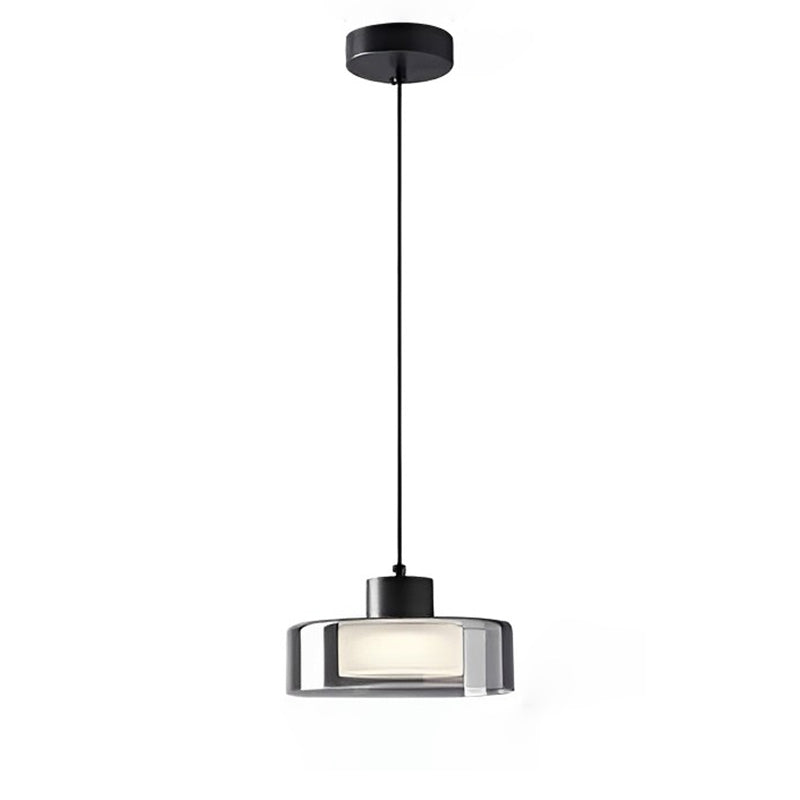 Suspension à tambour en verre noir WOMO-WM2787