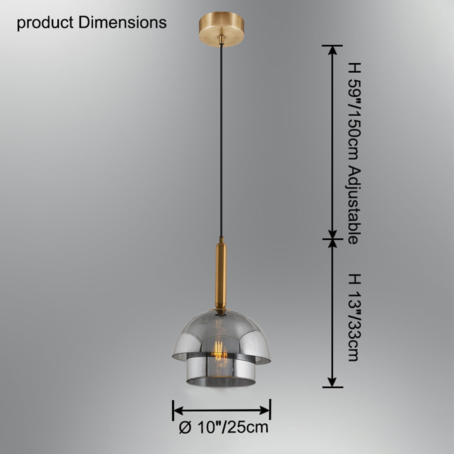 Suspension cloche en verre WOMO-WM2789