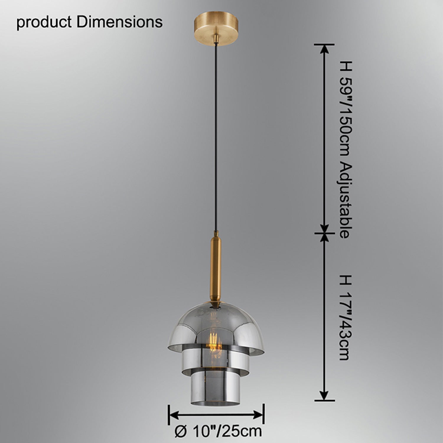 Suspension cloche en verre WOMO-WM2789