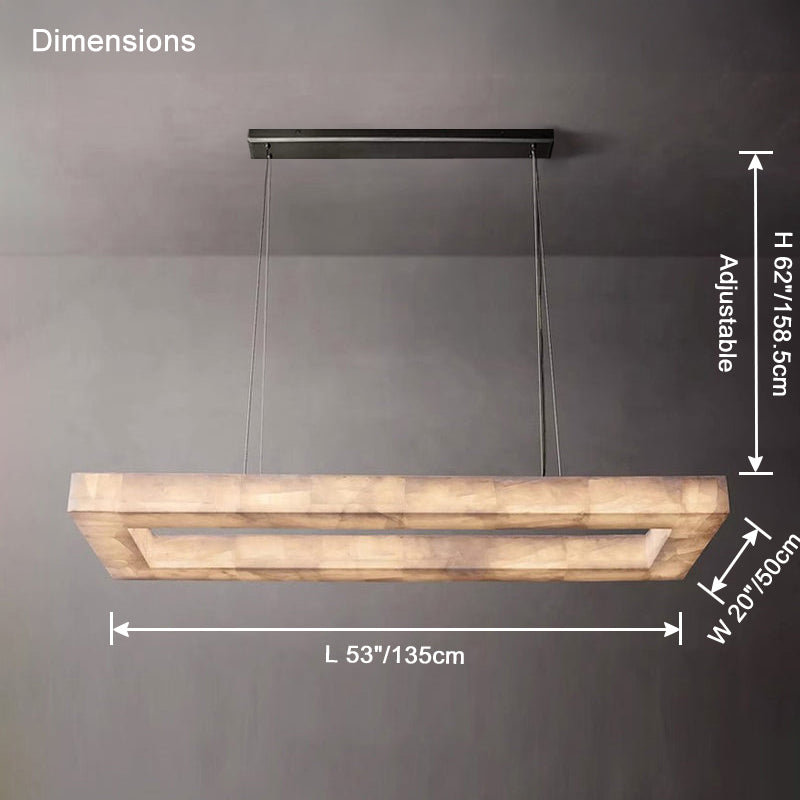 WOMO-WM2822 Rectangular Alabaster Chandelier