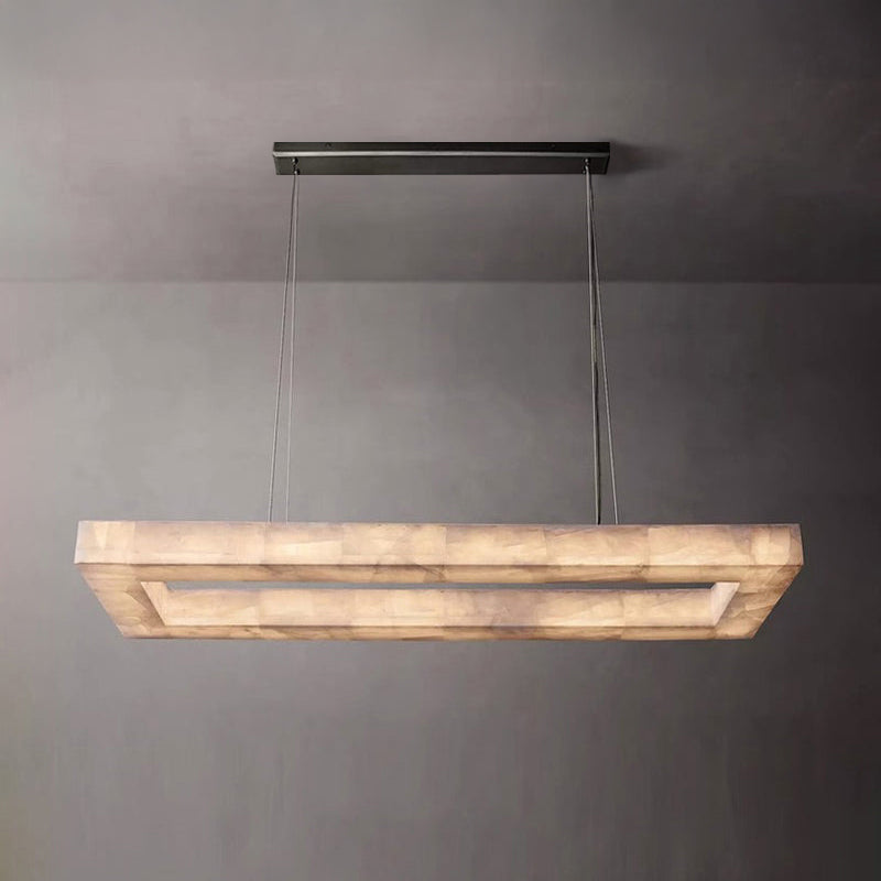 WOMO-WM2822 Rectangular Alabaster Chandelier