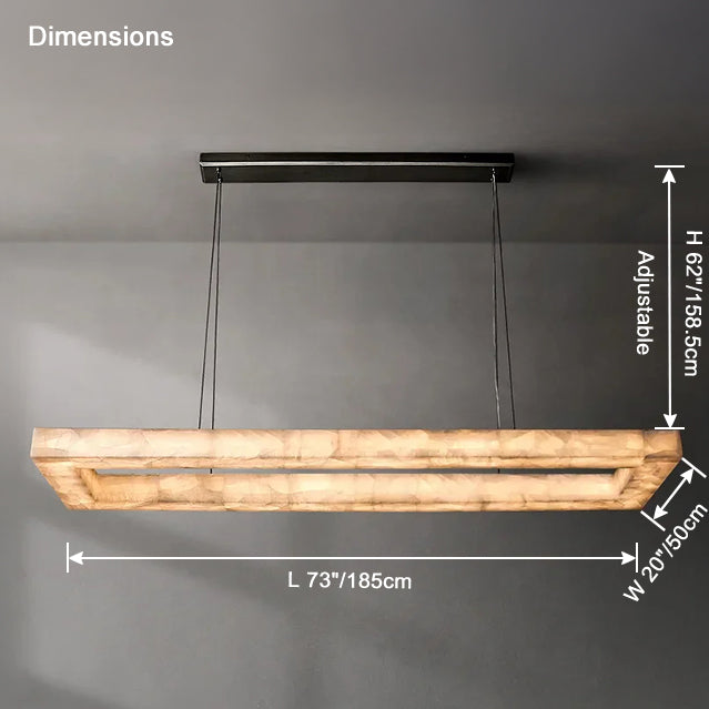 WOMO-WM2822 Rectangular Alabaster Chandelier