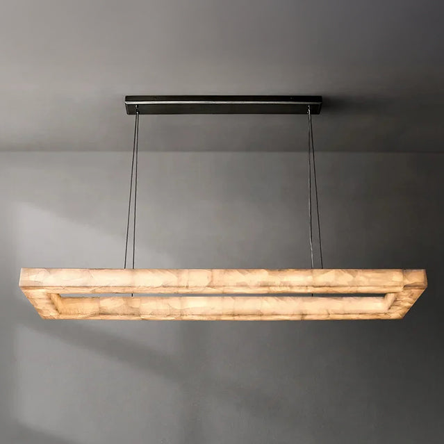 WOMO-WM2822 Rectangular Alabaster Chandelier