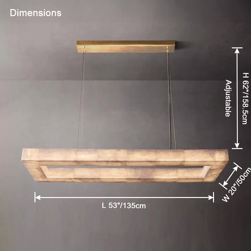 WOMO-WM2822 Rectangular Alabaster Chandelier