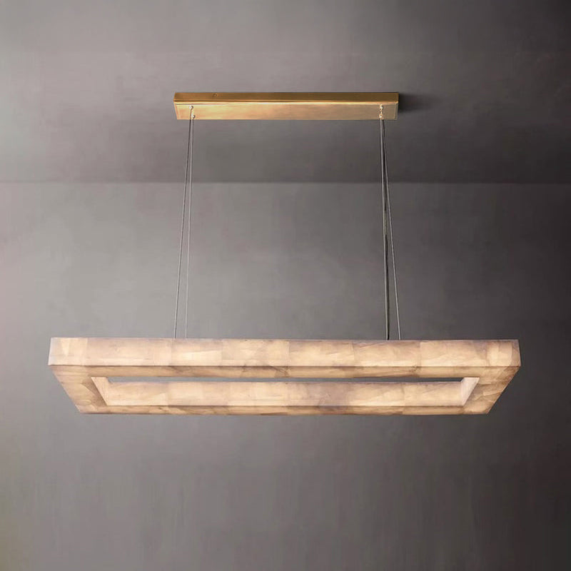 WOMO-WM2822 Rectangular Alabaster Chandelier