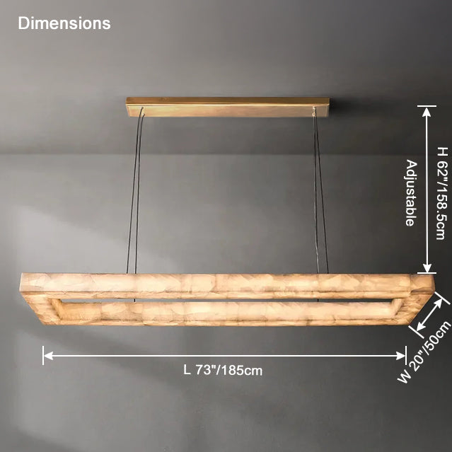 WOMO-WM2822 Rectangular Alabaster Chandelier