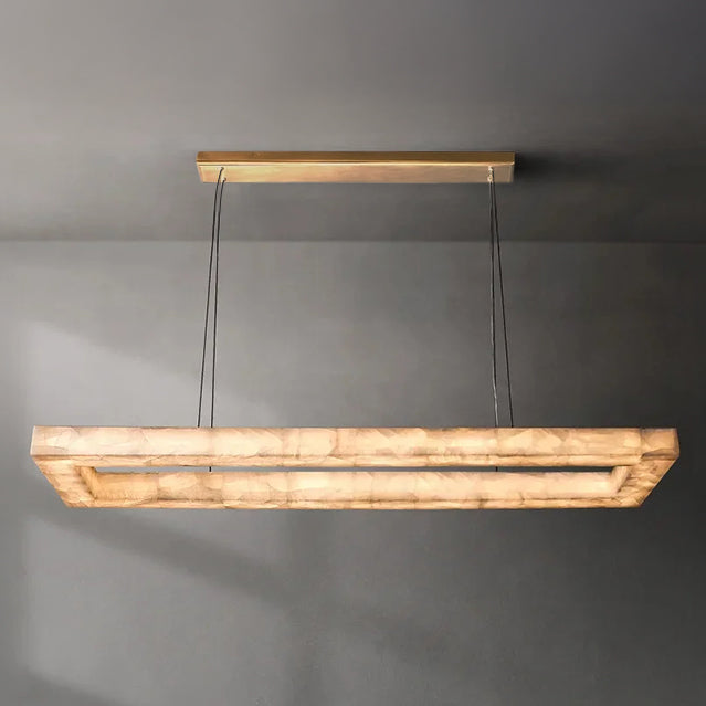 WOMO-WM2822 Rectangular Alabaster Chandelier