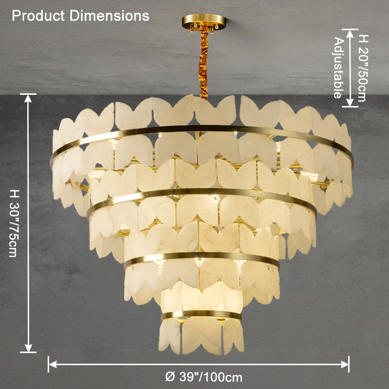 WOMO Lustre Rond Albâtre Doré Art Déco-WM2851
