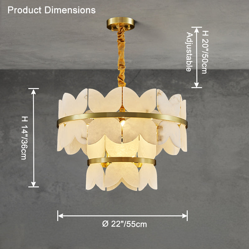 WOMO Lustre Rond Albâtre Doré Art Déco-WM2851