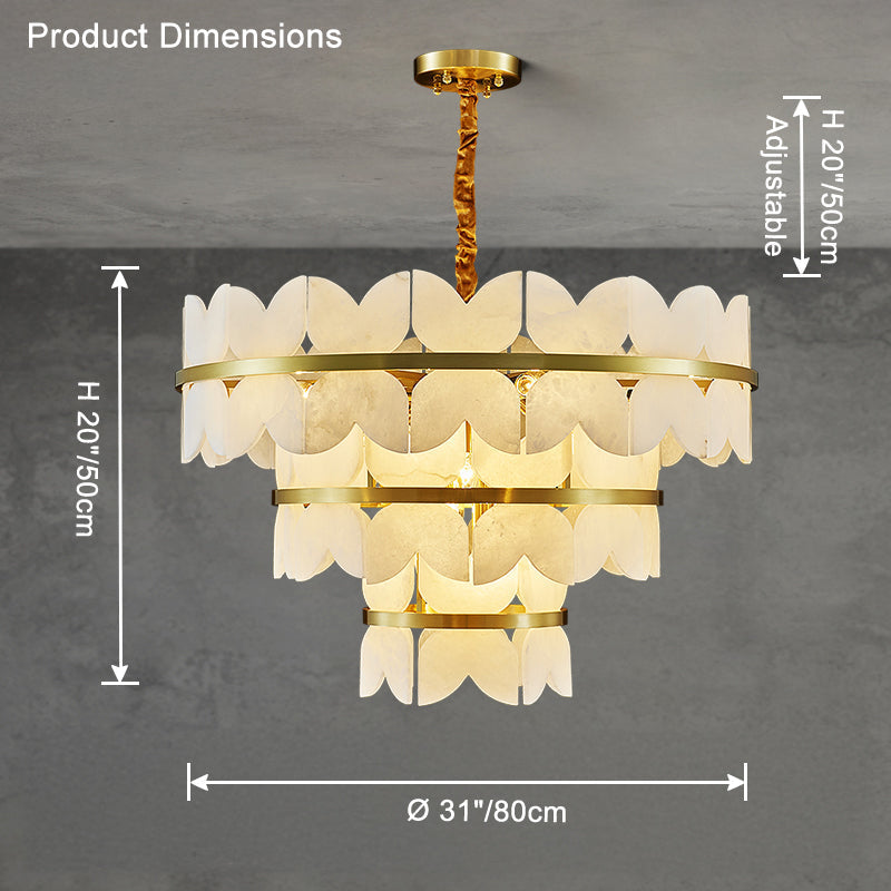 WOMO Lustre Rond Albâtre Doré Art Déco-WM2851